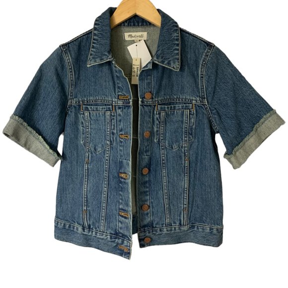 Madewell Jackets & Blazers - New Madewell The Summer Jean Denim Cotton Jacket Rolled Short Sleeves Size M